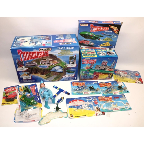 341 - Collection of 1990s Thunderbirds, Stingray and Captain Scarlet toys, predominantly Matchbox, incl. T... 