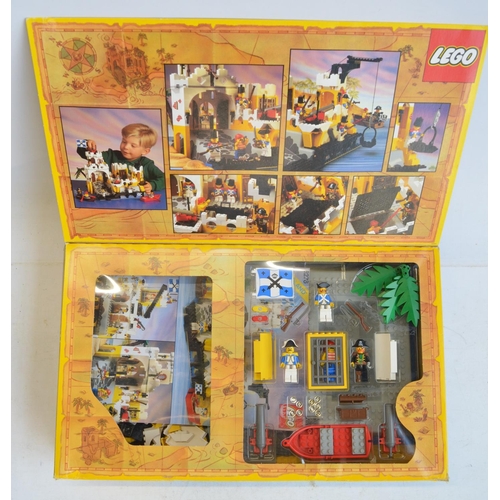 335 - Six vintage boxed Lego Pirates sets to include 6276 Eldorado Fortress, 6257 Pirate Raft, 6235, 6245,... 