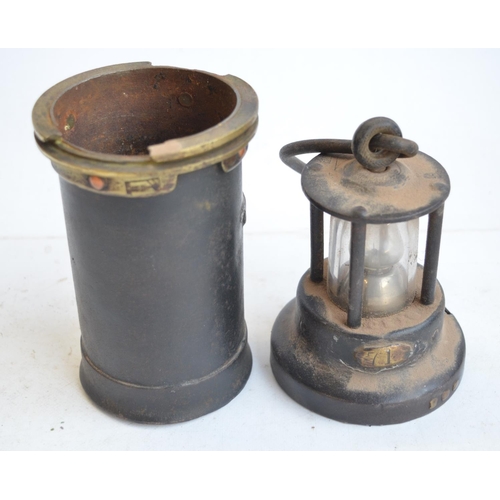 463 - Four vintage metal lamps to include Wolf Safety Lamp, a Type 6 Eccles safety lamp by The Protector L... 