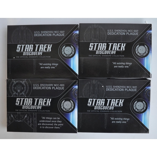 359 - Collection of Eaglemoss Star Trek 'The Official Starships Collection' Dedication Plaques, 11 boxed, ... 