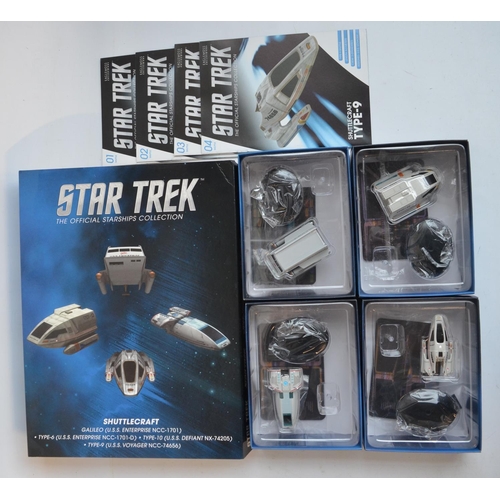 361 - Star Trek 'The Official Starships Collection' Shuttlecraft Sets 1-4 by Eaglemoss each with 4 individ... 