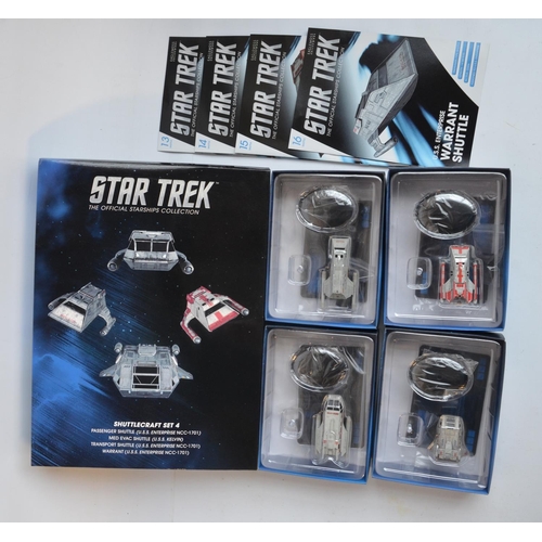 361 - Star Trek 'The Official Starships Collection' Shuttlecraft Sets 1-4 by Eaglemoss each with 4 individ... 