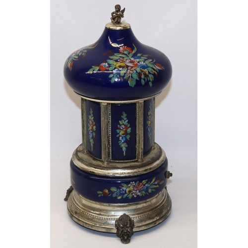 145 - Mid 20th century Italian musical carousel cigarette/lipstick dispenser, Reuge movement playing Love ... 