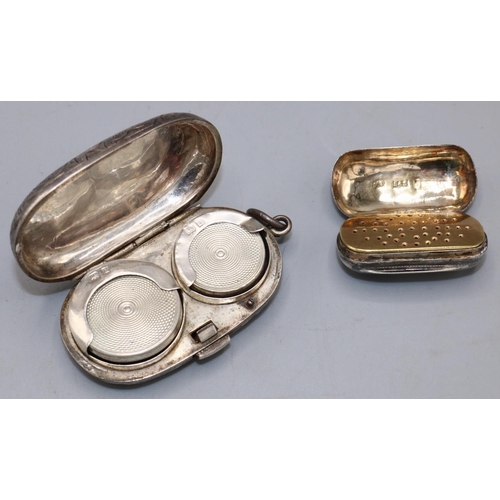 151 - Edwardian silver double sovereign case with hand chased decoration, Birmingham, 1903, Edwin Joseph H... 