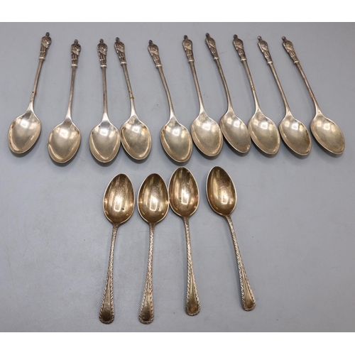 167 - Set of 10 Edwardian silver apostle spoons, Sheffield, 1903, W W Harrison & Co,
set of four Victorian... 