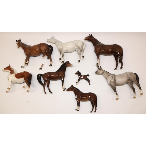 259 - Collection of Beswick horses, incl. Skewbald no. 1373, all A/F (8)