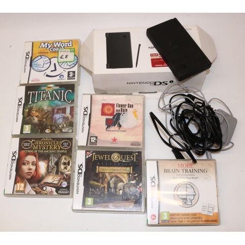 383 - Nintendo DS handheld games console, with six games