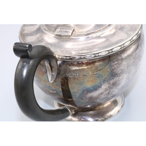 50 - Art deco silver tea pot, with a circular base and bakelite handle, Birmingham, 1924, J Collyer Ltd, ... 