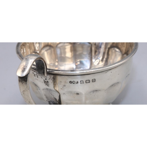 62 - Art Deco silver cream jug, helmet shape with panel decoration, Birmingham, 1931, J W Tiptaft & Son L... 