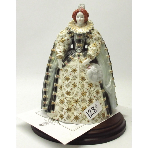 128 - Royal Worcester 'Queens of Britain' collection figurine - Queen Elizabeth I CW311, limited edition f... 