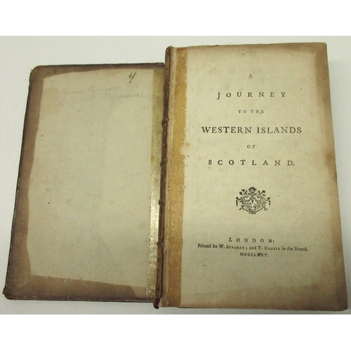 303 - Johnson, Samuel. A Journey to the Western Islands of Scotland, London: W. Strahan, 1775 (A/F)