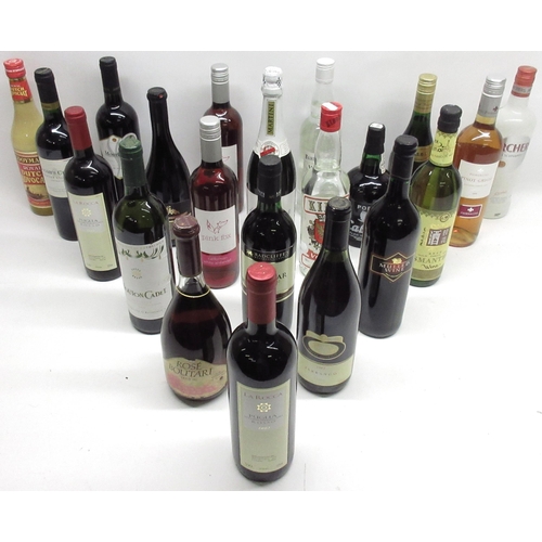 382 - Collection of 45 bottles of mixed alcohol c2000s, incl. red, white and rosé wine, Babycham and vario... 