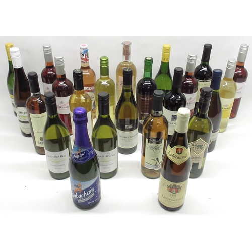 382 - Collection of 45 bottles of mixed alcohol c2000s, incl. red, white and rosé wine, Babycham and vario... 