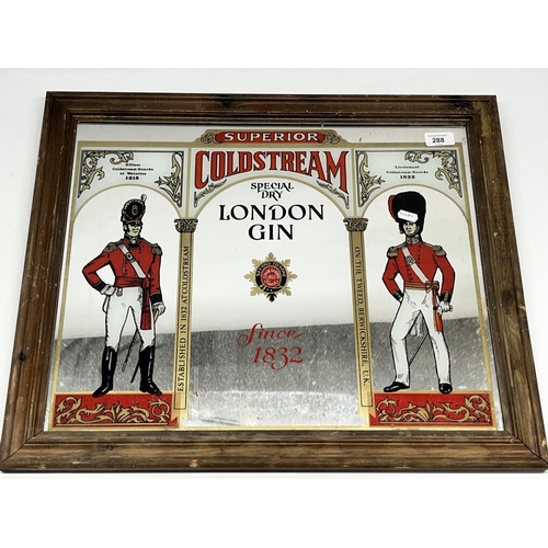 288 - Breweriana - Superior Coldstream Special Dry London Gin advertising mirror, L60cm