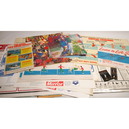 1023 - Large collection of 1970's-80's Gymnastic and other Sport related posters and wall charts incl. Swim... 