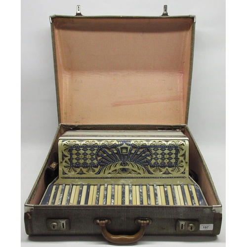 197 - Scandalli 'Vibrante Four' piano accordion, in carrying case