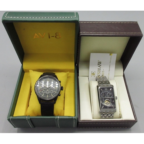 212 - Earnshaw chrome plated automatic wristwatch with date, signed 'open heart' dial with centre seconds,... 