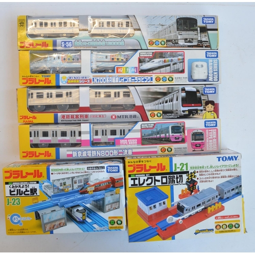 1300 - Collection of boxed Japanese Imported Takara Tomy battery operated plastic model train sets to inclu... 