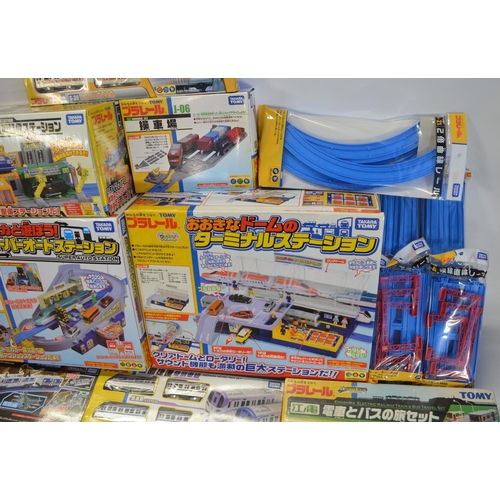 1307 - Collection of boxed Japanese Imported Takara Tomy/PlaRail battery operated plastic model train sets ... 