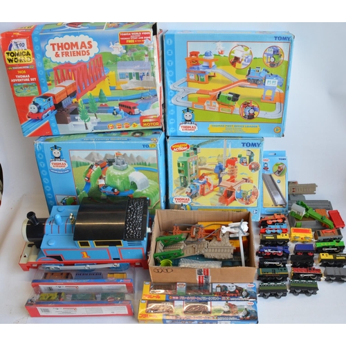 1312 - Collection of Thomas & Friends battery operated plastic model train sets from Tomy and Takara Tomy t... 