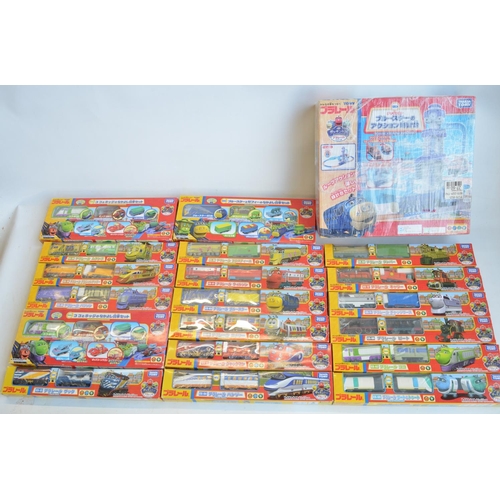 1313 - Collection of Takara Tomy Chuggington battery powered train models to include single and double trai... 