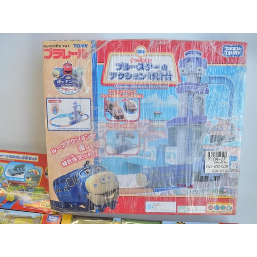 1313 - Collection of Takara Tomy Chuggington battery powered train models to include single and double trai... 