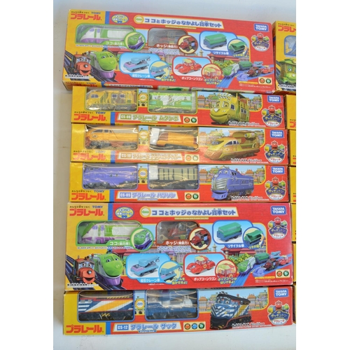 1313 - Collection of Takara Tomy Chuggington battery powered train models to include single and double trai... 