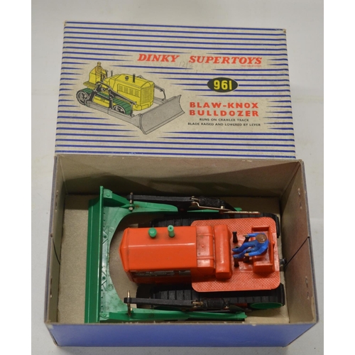 17 - Rare Dinky Supertoys 1964 final year of production orange plastic bodied Blaw-Knox Bulldozer No961 i... 