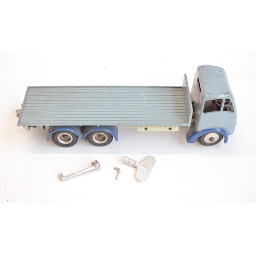 24 - Vintage Shackleton toys clockwork Foden flat bed truck with key (no box) and 8 ton Dyson trailer (bo... 