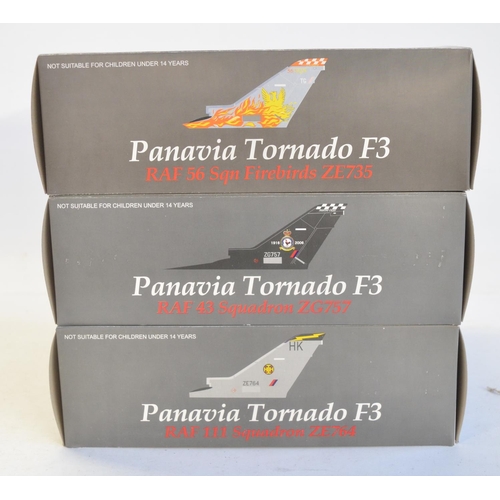 32 - Three 1/72 scale diecast Royal Air Force Tornado F3 models by Sky Guardians Europe to include 43, 56... 