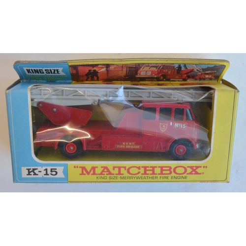 11 - Collection of vintage diecast fire engine models from Matchbox, Dinky and Corgi to include Corgi 112... 