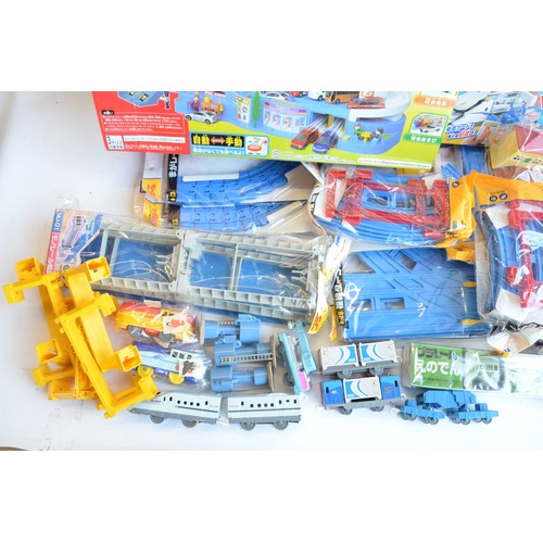 1309 - Collection of boxed Japanese Imported Takara Tomy/PlaRail battery operated plastic model train and v... 