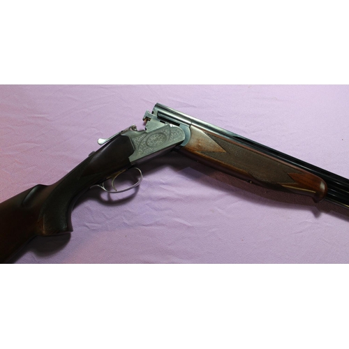 484 - Lanber 12B over and under single trigger ejector shotgun with 27 1/2