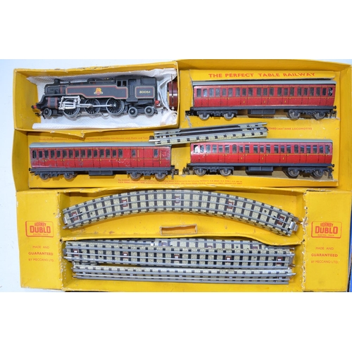 1190 - Two Hornby Dublo British Rail electric train sets, EDP14 2-6-4 tank engine passenger train with 3 co... 