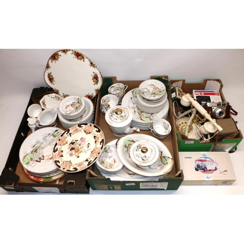 319 - Japanese kutani tea set, old country roses cake plate, four film & digital cameras, Corgi classic co... 