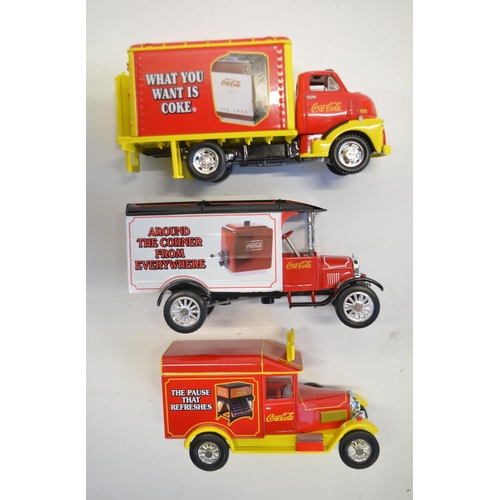 358 - Six boxed Coca-Cola themed diecast model vehicles from Matchbox Collectibles to include YYM96505-YYM... 