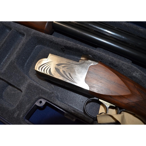 488 - Cased Armsam 12B over and under ejector shotgun with 28inch barrels and 14 1/4