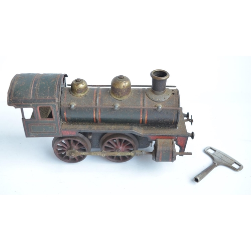 1234 - Vintage KBN (Karl Bub Nuremberg) O gauge clockwork 0-4-0 train model, with key (possibly not origina... 