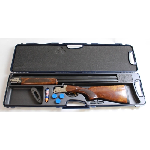 481 - Cased 12B Beretta 686E over/under multi choke single trigger shotgun. Barrel length 30ins, length of... 