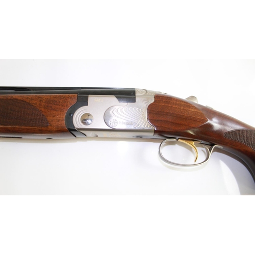 481 - Cased 12B Beretta 686E over/under multi choke single trigger shotgun. Barrel length 30ins, length of... 