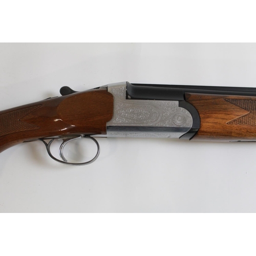 487 - AYA 12 bore O/U Single trigger ejector shotgun. Barrel length 27.5ins, length of pull 14ins. Quality... 