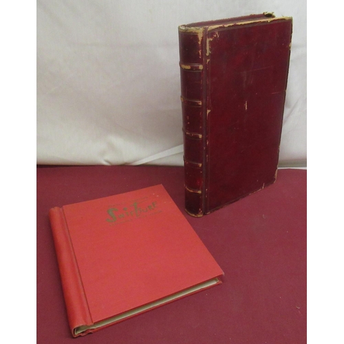 379 - Waterlow & Sons Limited red leather account book, with five raised bands, a Stanley Gibbons stamp al... 