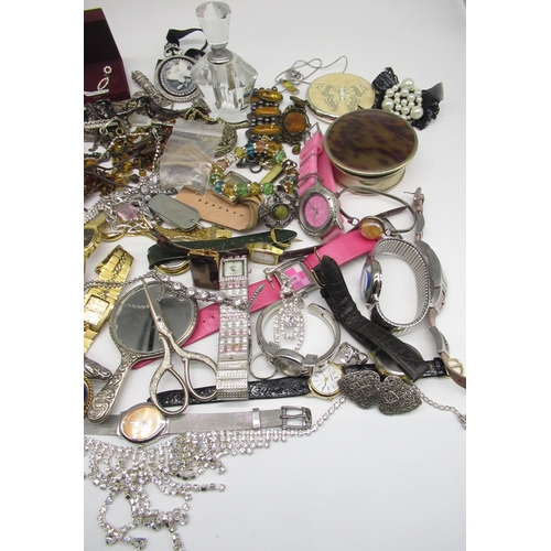 350 - Large collection of fashion watches including Citron, Figaro, Mezzo etc. and a collection of costume... 