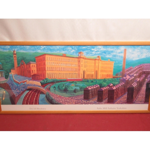 389 - After David Hockney (British, born. 1937); 'Salts Mill Saltaire', Yorkshire, coloured print, 44cm x ... 