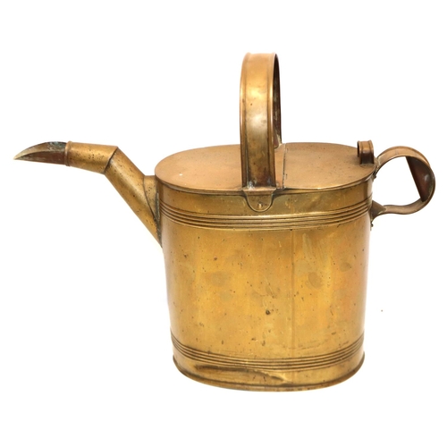 180 - Large brass watering can, H44cm