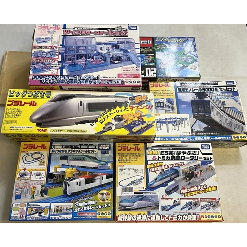 1291 - Collection of Takara Tomy Japanese import playsets incl. bullet train, monorail, train stations, etc... 