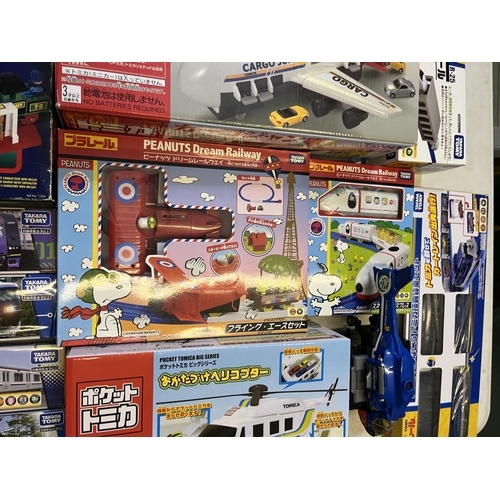 1292 - Collection of Takara Tomy Japanese import playsets, loose trains and train accessories incl. monorai... 