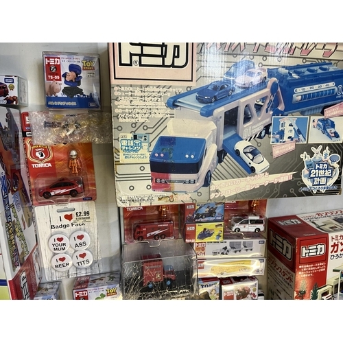 1290 - Collection of Takara Tomy Japanese import vehicle playsets, boxed vehicles, etc. (qty)