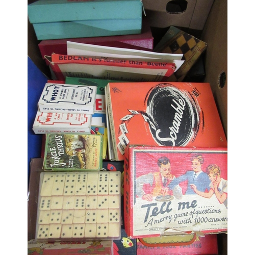 1350 - Selection of vintage board and other games including Millionaire, Beat the clock, Roulette de Luxe, ... 