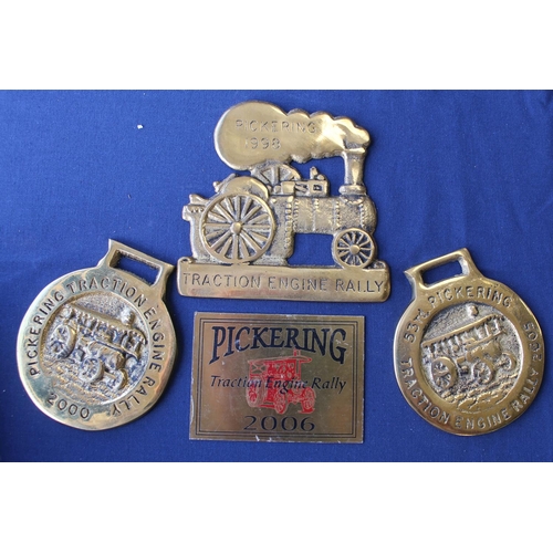 1366 - Large collection of brass traction engine rally plates. PICKERING, SUNDERLAND, BARNARD CASTLE, SCOTI... 